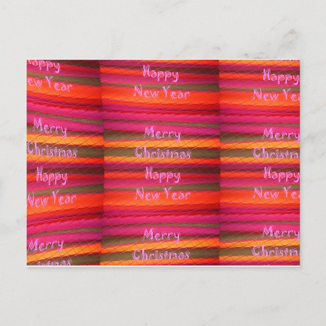 Cartes Pour Fêtes Annuelles Joyeux Noël Joyeux Nouvel An Toile Design couleur (Devant)