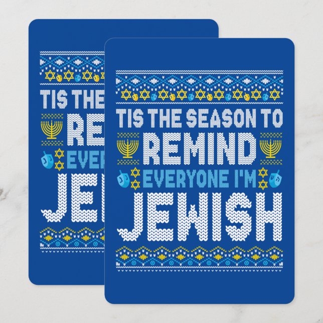 Cartes Pour Fêtes Annuelles Joyeux Noël juif Chrismukkah Hanoukka (Devant / Derrière)