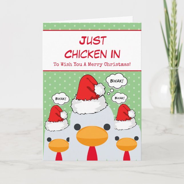 Cartes Pour Fêtes Annuelles Joyeux Noël juste pour les poules (Devant)