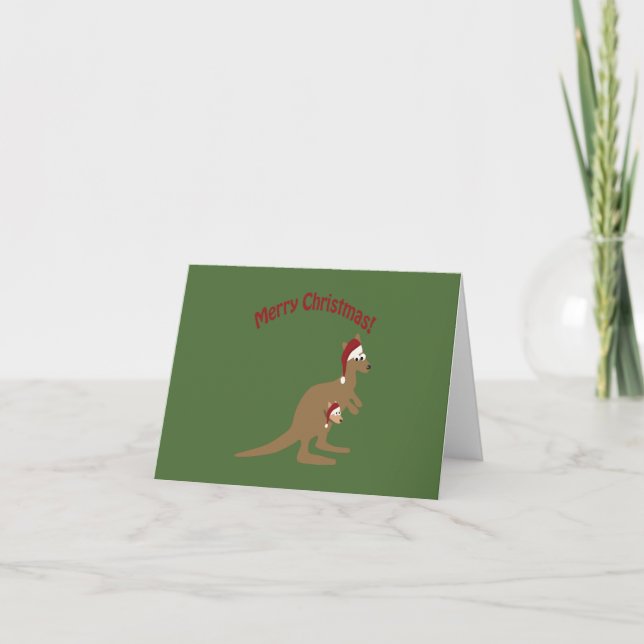 Cartes Pour Fêtes Annuelles Joyeux Noël Kangaroos (Devant)