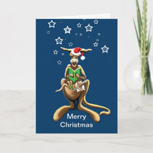 Cartes Pour Fêtes Annuelles Joyeux Noël kangourou et joey