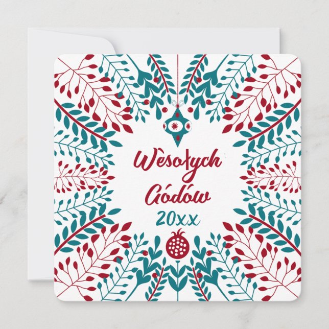 Cartes Pour Fêtes Annuelles Joyeux Noël, Kaszubi cachoube Merry Christmas (Devant)