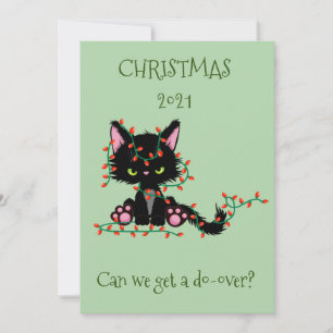 Cartes Pour Fêtes Annuelles Joyeux Noël Kitty Chat En colère Recommencement 20