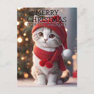 Cartes Pour Fêtes Annuelles Joyeux Noël Kitty Chat Personnalisé