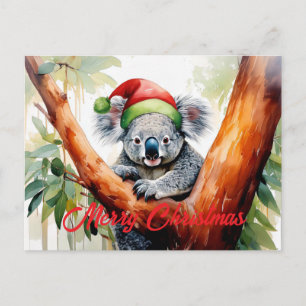 Cartes Pour Fêtes Annuelles Joyeux Noël Koala assis dans un Eucalyptus