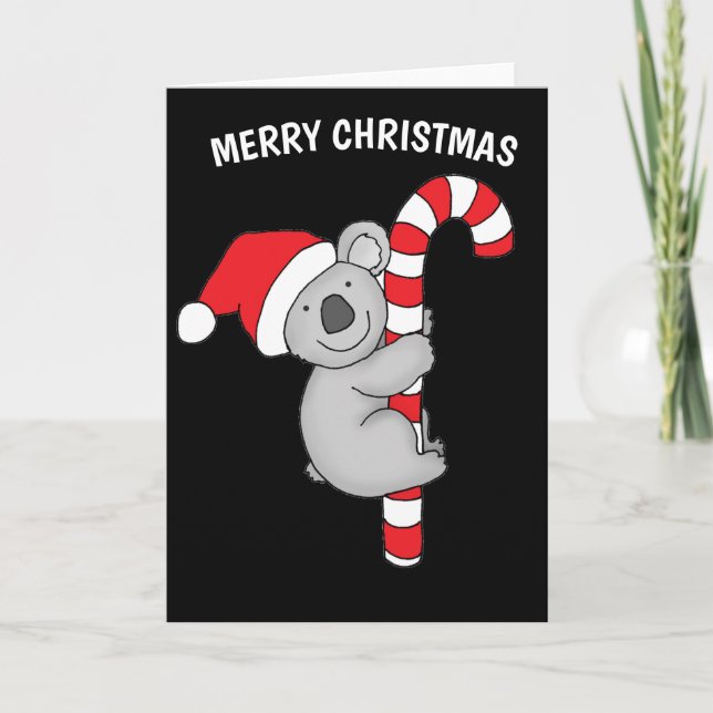 Cartes Pour Fêtes Annuelles Joyeux Noël Koala Bear (Devant)