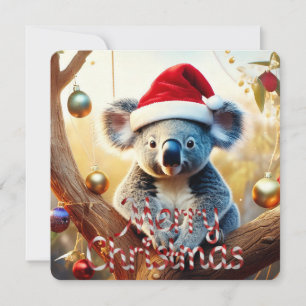 Cartes Pour Fêtes Annuelles Joyeux Noël Koala chapeau de Père Noël Gumtree Bou