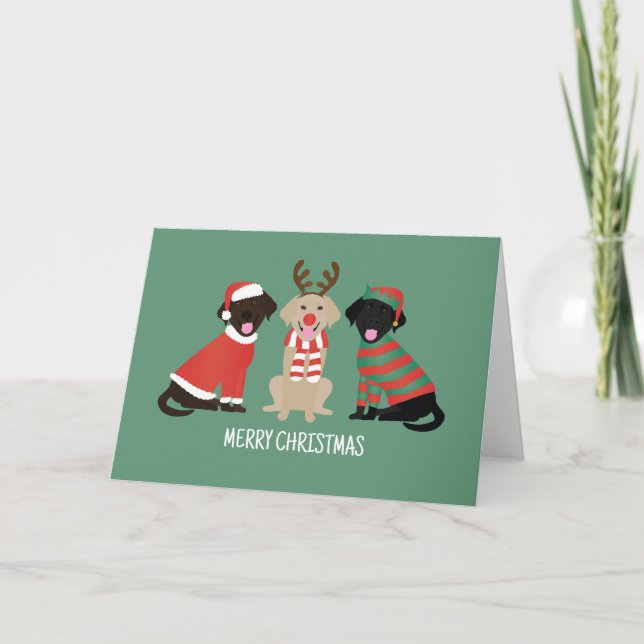 Cartes Pour Fêtes Annuelles Joyeux Noël Labrador Retriever Dogs (Devant)