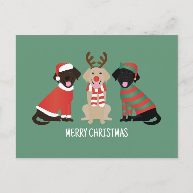 Cartes Pour Fêtes Annuelles Joyeux Noël Labrador Retriever Dogs (Devant)
