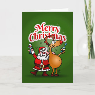 Cartes Pour Fêtes Annuelles Joyeux Noël - le père noël et son renne