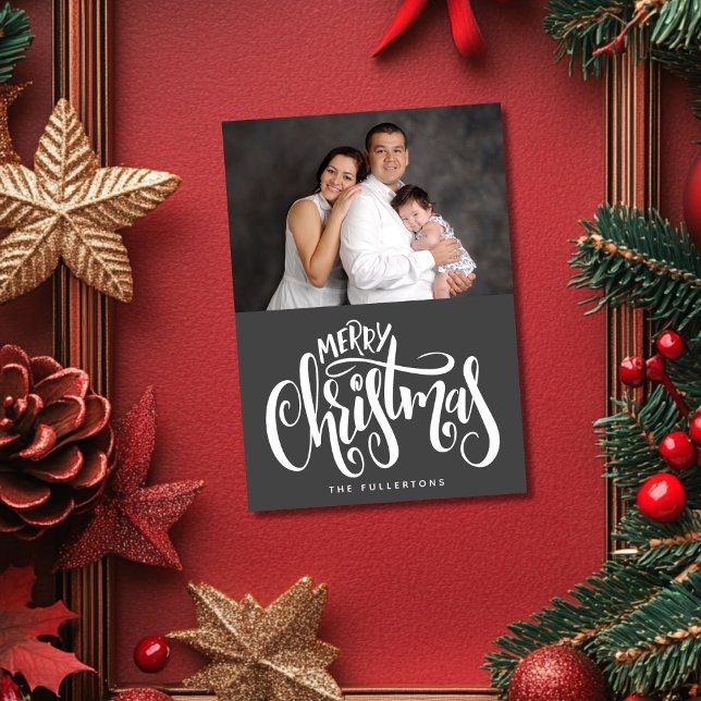 Cartes Pour Fêtes Annuelles Joyeux Noël Lettering Typographie Photo Collage (Créateur téléchargé)