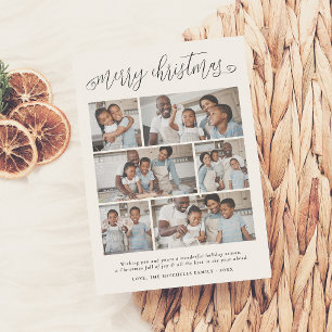 Cartes Pour Fêtes Annuelles Joyeux Noël Lettres 6 Photo Collage Holiday