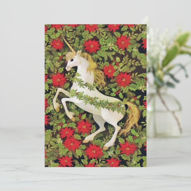 Cartes Pour Fêtes Annuelles Joyeux Noël licorne (Debout devant)
