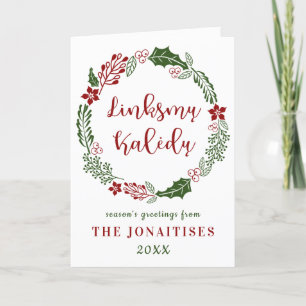 Cartes Pour Fêtes Annuelles Joyeux Noël lituanien, personnalisé