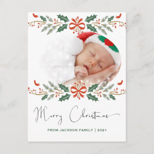 Cartes Pour Fêtes Annuelles Joyeux Noël Main moderne Lettré Photo