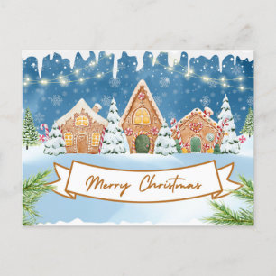 Cartes Pour Fêtes Annuelles Joyeux Noël Maisons en pain d'épice