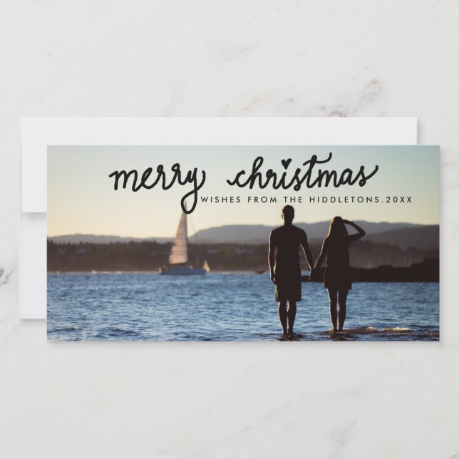 Cartes Pour Fêtes Annuelles Joyeux Noël manuscrit Jour férié (Devant)