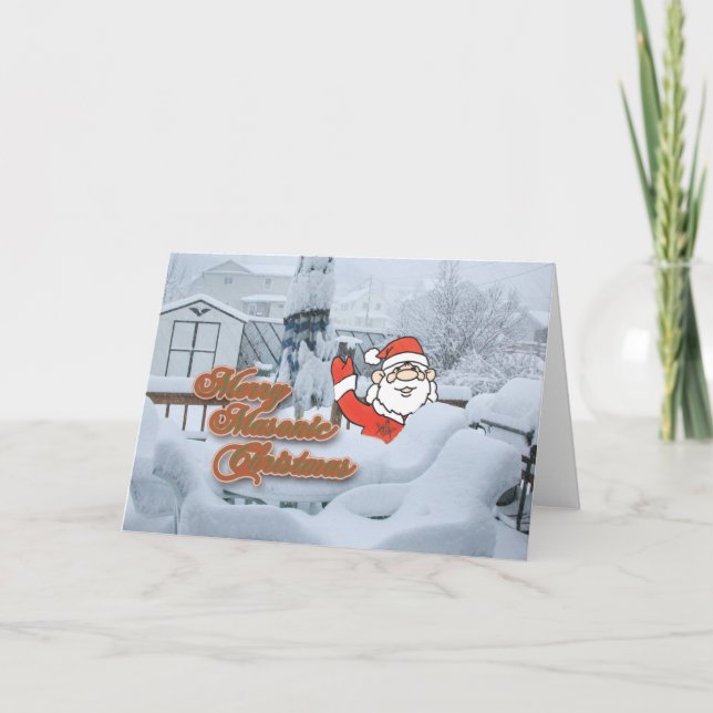 Cartes Pour Fêtes Annuelles Joyeux Noël Masonique (Devant)
