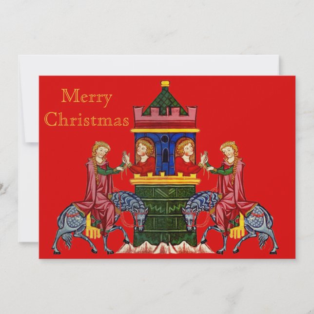Cartes Pour Fêtes Annuelles Joyeux Noël médiéval (Devant)