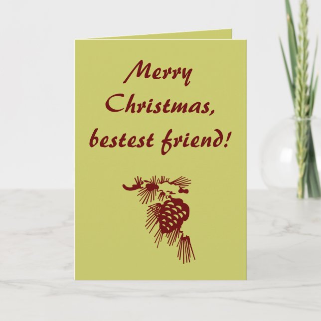 Cartes Pour Fêtes Annuelles Joyeux Noël, meilleur ami !, (Devant)