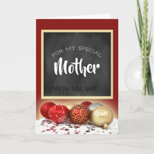 Cartes Pour Fêtes Annuelles Joyeux Noël mère tableau noir et ornements