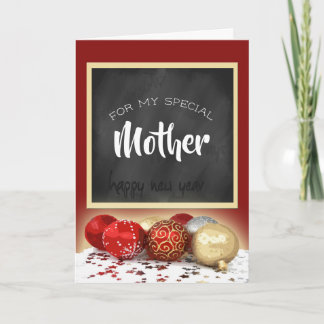 Cartes Pour Fêtes Annuelles Joyeux Noël Mère tableau noir et ornements