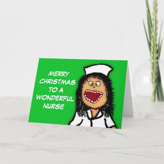 Cartes Pour Fêtes Annuelles Joyeux Noël Merveilleuse infirmière (Devant)
