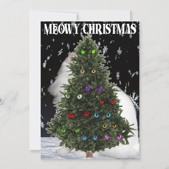 Cartes Pour Fêtes Annuelles Joyeux Noël miaou (Devant)