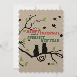 Cartes Pour Fêtes Annuelles "Joyeux Noël Miaou et une année nouvelle Parfaite"