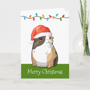 Cartes Pour Fêtes Annuelles Joyeux Noël mignonne Guinée porc Père Noël