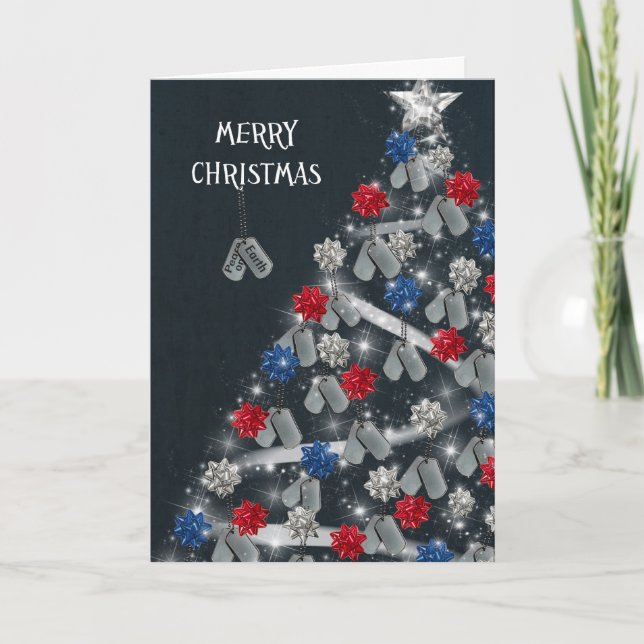 Cartes Pour Fêtes Annuelles Joyeux Noël militaire (Devant)
