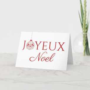 Cartes Pour Fêtes Annuelles Joyeux Noel minimaliste Ornement de Noël français