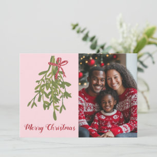 Cartes Pour Fêtes Annuelles Joyeux Noël Mistletoe PHOTO PERSONNALISÉE