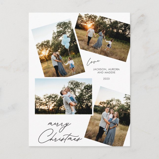Cartes Pour Fêtes Annuelles Joyeux Noël moderne 4 photo design (Devant)