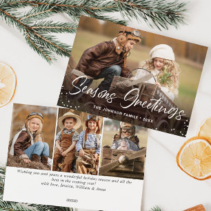 Cartes Pour Fêtes Annuelles Joyeux Noël moderne 4 PHOTO Salutation