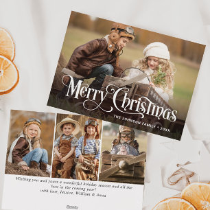 Cartes Pour Fêtes Annuelles Joyeux Noël moderne 4 PHOTO Salutation