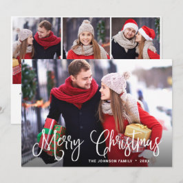 Cartes Pour Fêtes Annuelles Joyeux Noël moderne 4 PHOTO Salutation