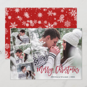 Cartes Pour Fêtes Annuelles Joyeux Noël Moderne 4 PHOTO Salutation