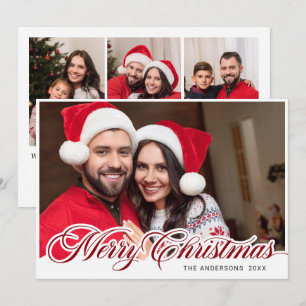 Cartes Pour Fêtes Annuelles Joyeux Noël moderne 4 PHOTO Salutation