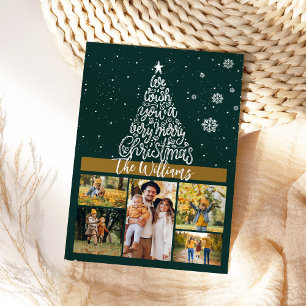 Cartes Pour Fêtes Annuelles Joyeux Noël moderne 5 photo Collage