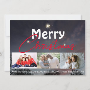Cartes Pour Fêtes Annuelles Joyeux Noël moderne ciel d'hiver étoilé
