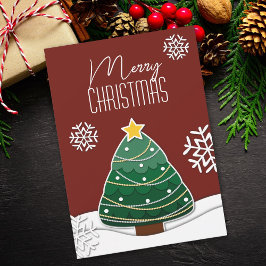 Cartes Pour Fêtes Annuelles Joyeux Noël moderne Flammes de neige hiver Neige