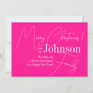 Cartes Pour Fêtes Annuelles Joyeux Noël moderne Hot rose