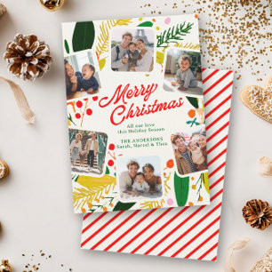Cartes Pour Fêtes Annuelles Joyeux Noël Moderne Lumineux et Joyeux