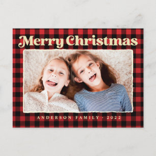 Cartes Pour Fêtes Annuelles Joyeux Noël moderne Motif plié Photo de famille