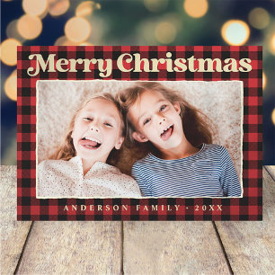Cartes Pour Fêtes Annuelles Joyeux Noël moderne Motif plié Photo de famille