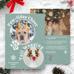 Cartes Pour Fêtes Annuelles Joyeux Noël moderne pawliday animaux amusants 3 ph