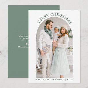 Cartes Pour Fêtes Annuelles Joyeux Noël moderne Photo Arche Vert
