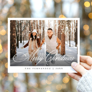 Cartes Pour Fêtes Annuelles Joyeux Noël moderne Photo Élégant Script