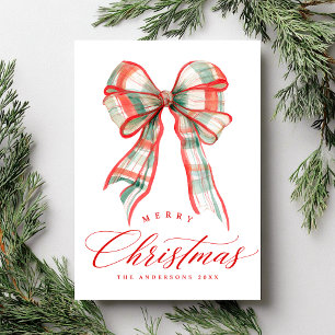 Cartes Pour Fêtes Annuelles Joyeux Noël moderne Rouge Vert